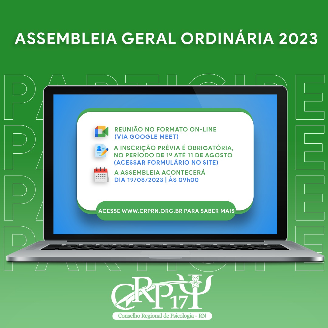 1ª Assembleia Geral Ordinária do CRESS/ES de 2023 será dia 08 de julho